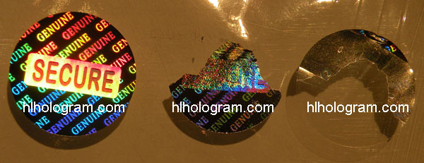 Secure hologram Tamper evident photo